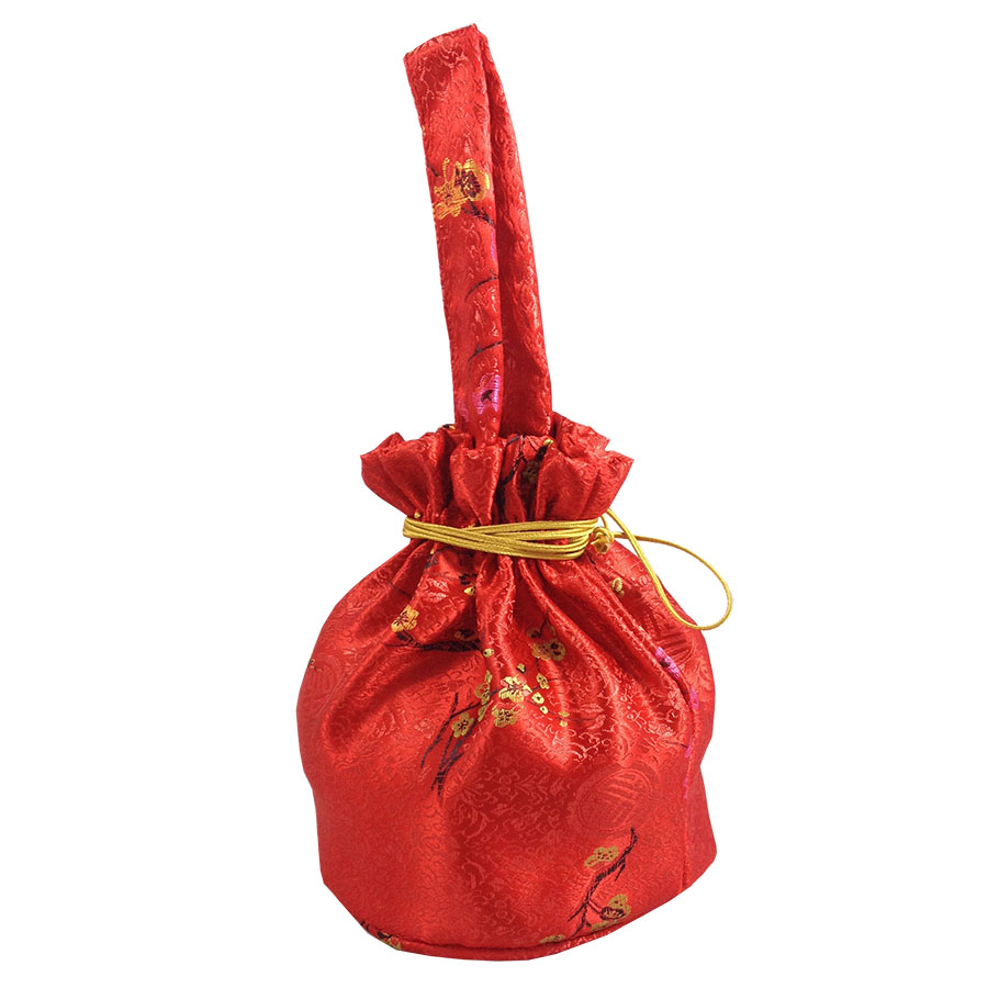 Chinese New Year Red & Gold Silk Gift Bags & Pouches Luxury Wedding