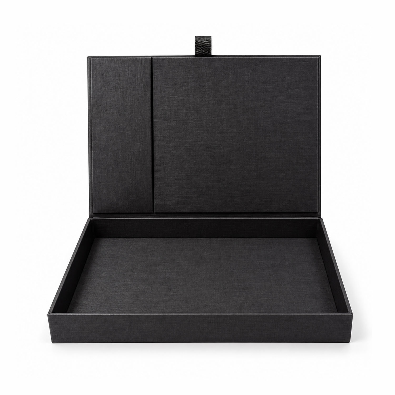 Black Hinged Lid Invitation Box with Pocket