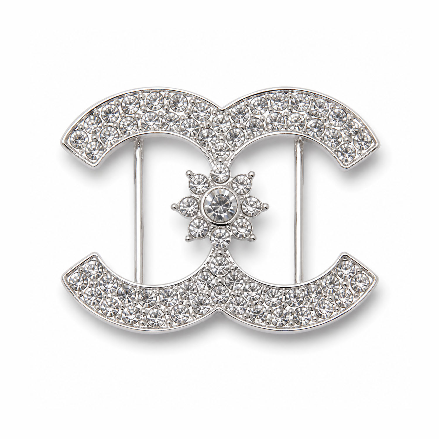 Modern Clear CC Rhinestone Fashion Buckle