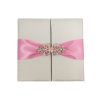 White Pocket Fold Invitation Featuring Rhinestone Clasp Embellishment