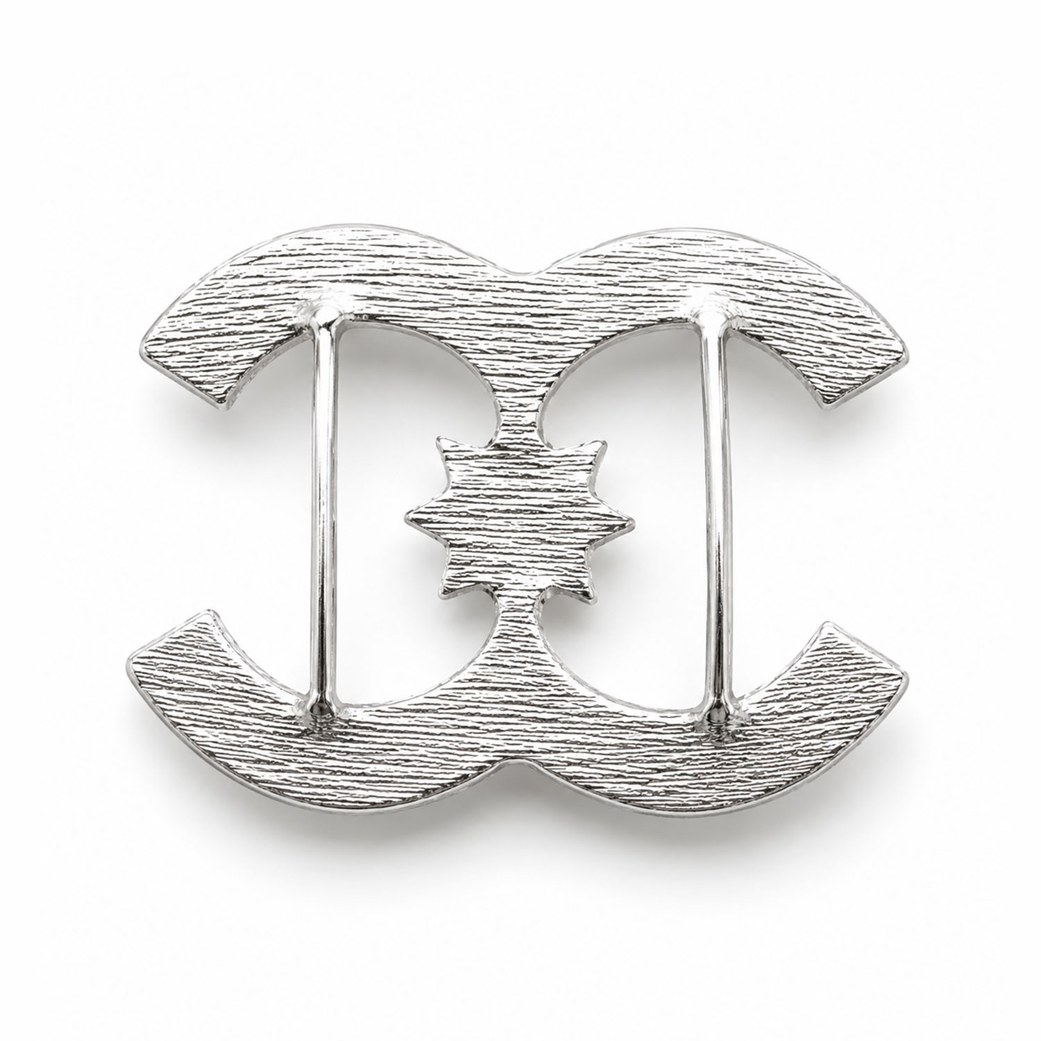 back of silver CC buckle slider