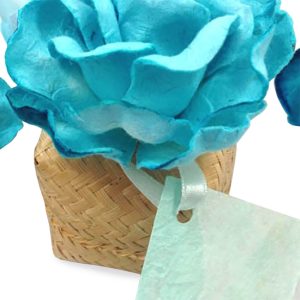Bamboo favor box with paper flower