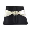 Black & ivory silk wedding box