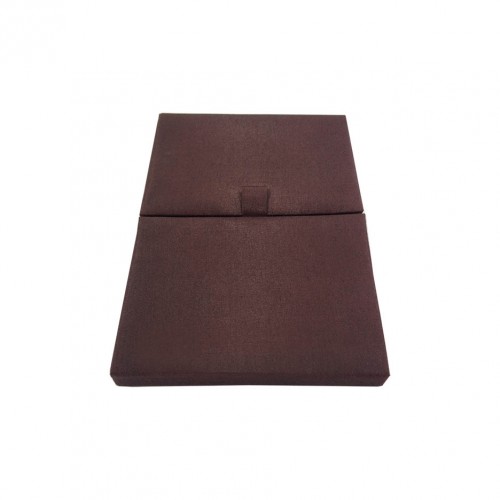 Chocolate brown gatefold silk invitation box