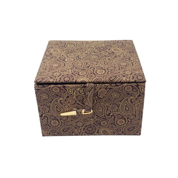 brown cotton jewellery box