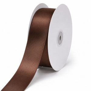 Brown 2 inch wide double faced satin ribbon wholesale