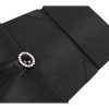 ONYX BROOCH EMBELLISHED BLACK SILK FOLIO INVITATION - Image 2