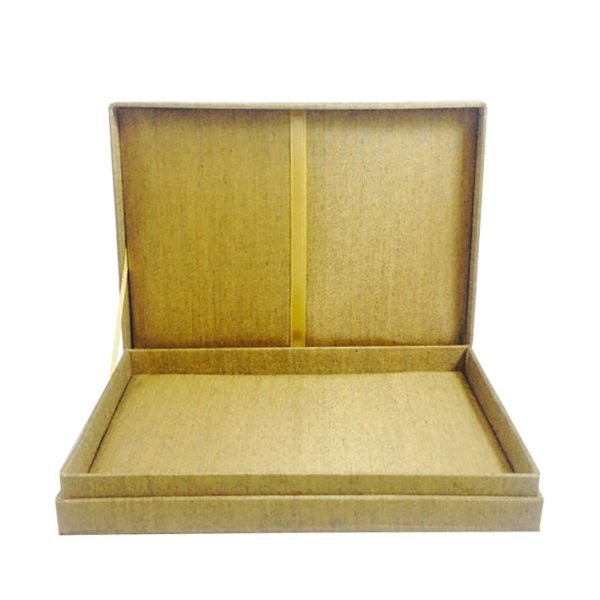 golden silk wedding invitation box