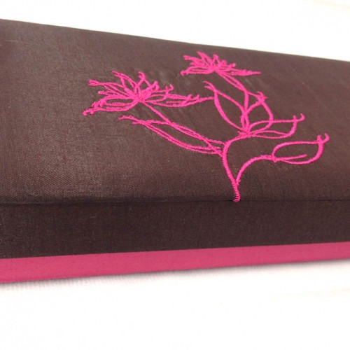 Modern lotus embroidery on silk box