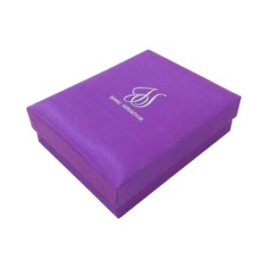 embroidered logo silk box for jewellery and gifts