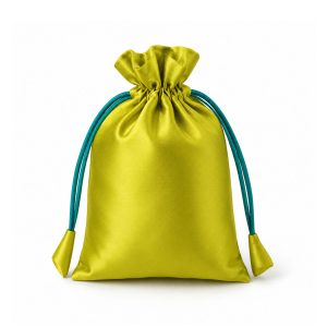 green Thai silk drawstring bag