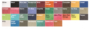 Hemp Fabrics Color Chart