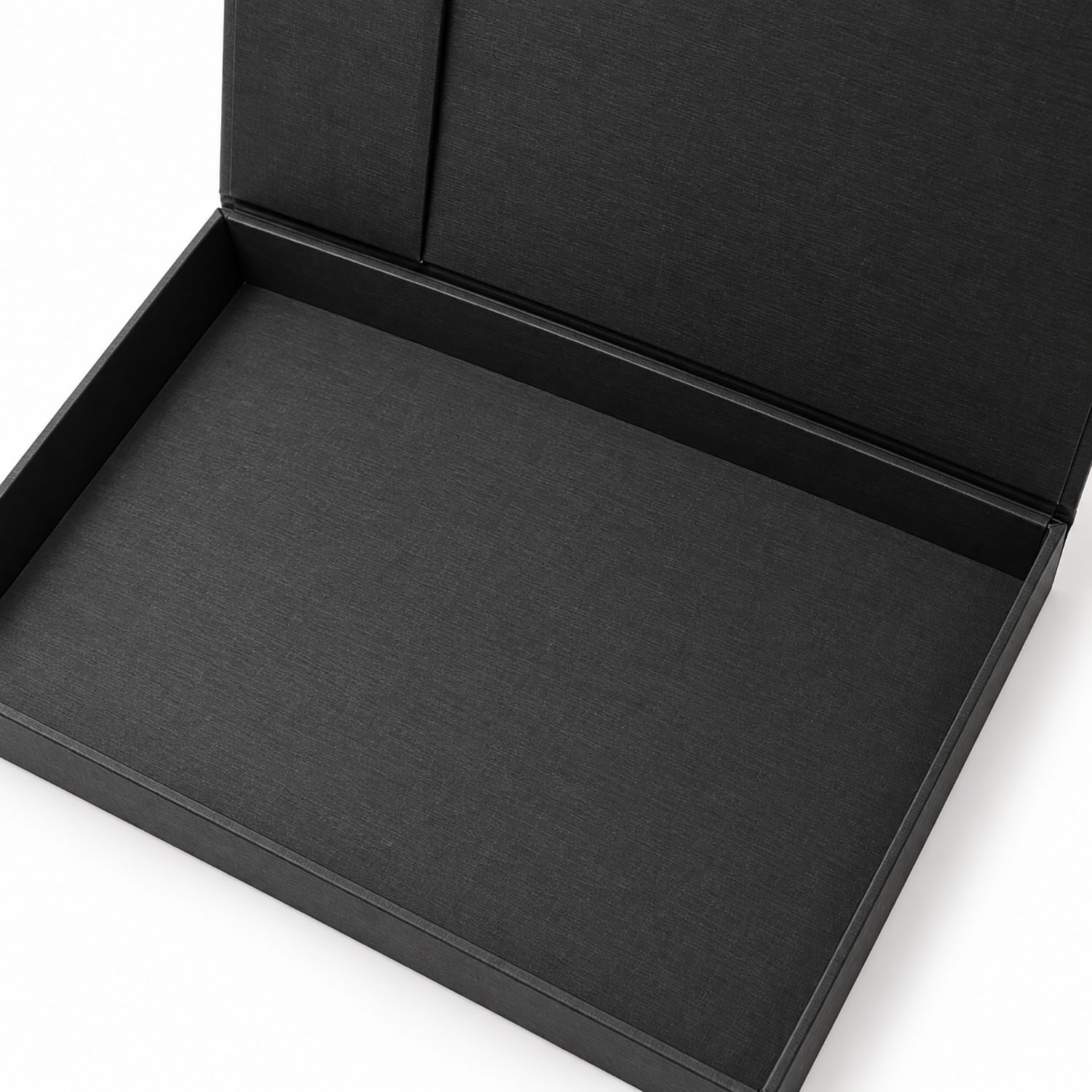 high-end black paper invitation box with pocket holder