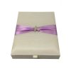 HINGED LID WEDDING INVITATION BOX FEATURING STARFISH BROOCH EMBELLISHMENT