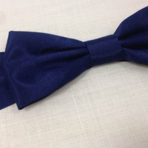 Navy blue silk bow