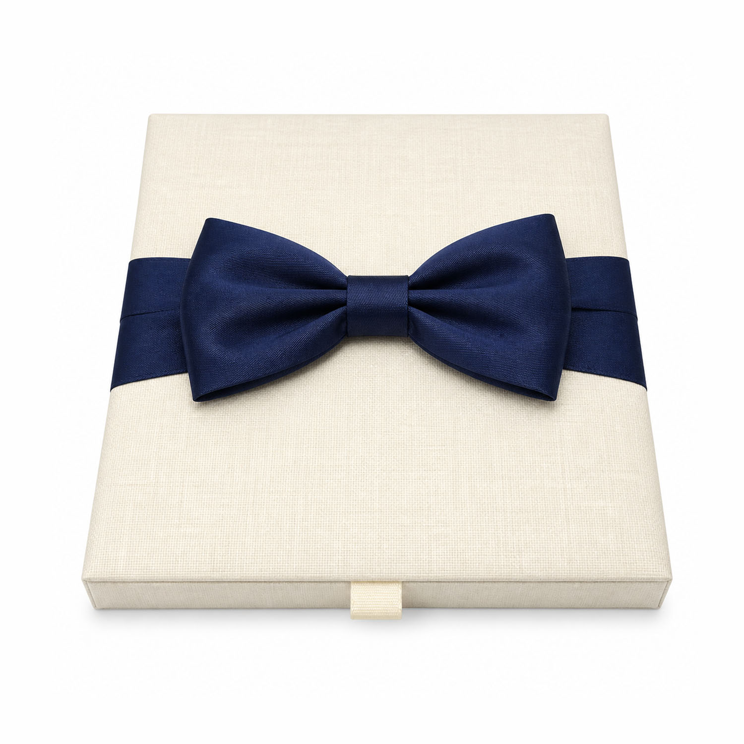 Man-Bow Linen Wedding Invitation Box