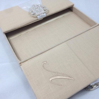 Linen invitation boxes