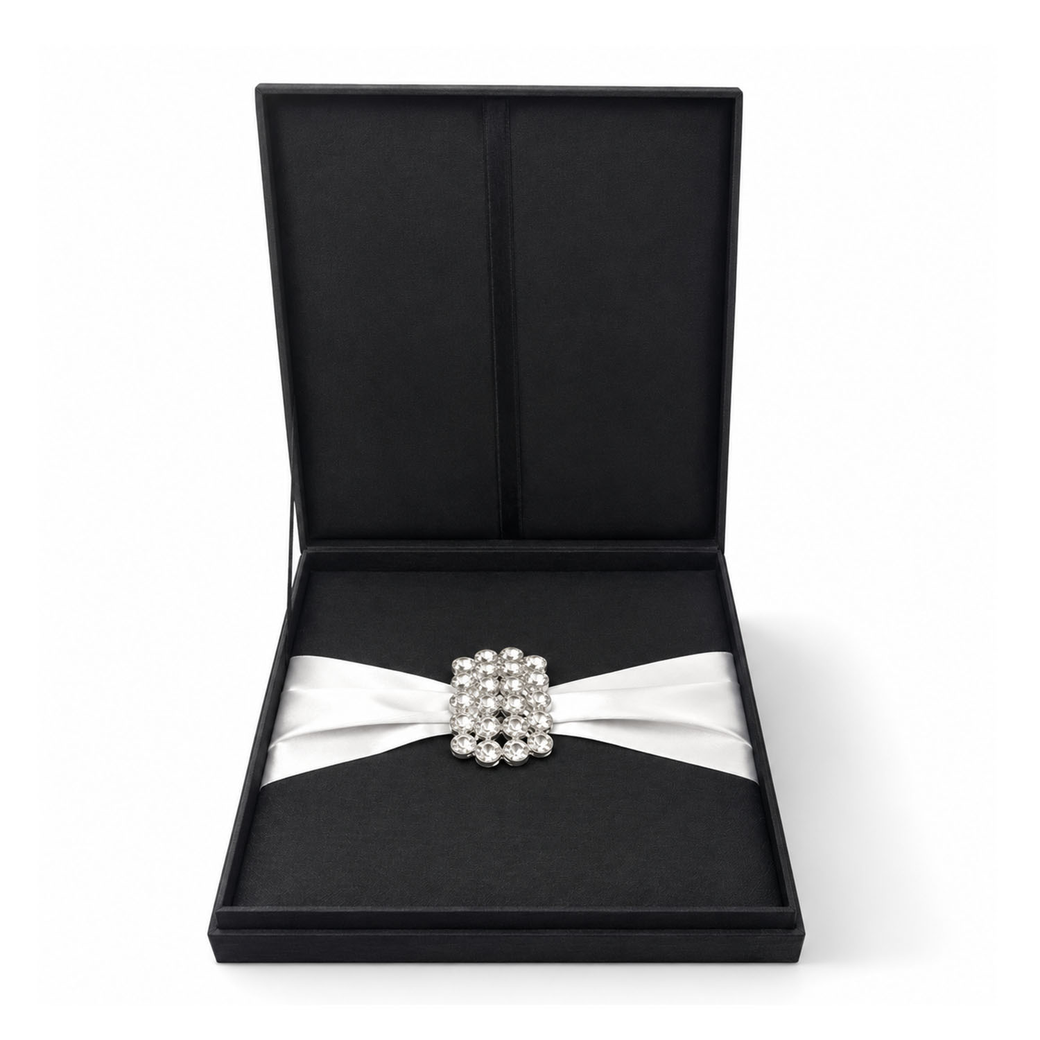 luxury black hinged lid box for invitation cards