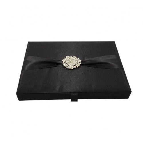 Black faux silk box