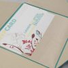 Open view of our modern silk folder with pocket holder