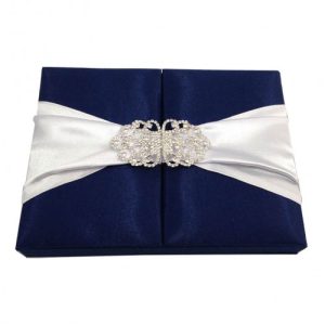 Midnight blue wedding invitation box