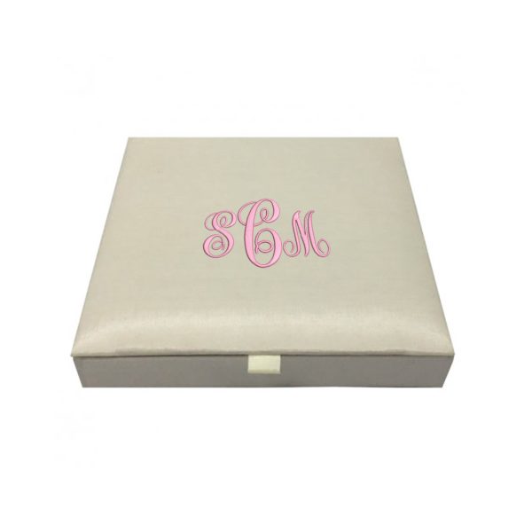 monogram embroidered wedding box