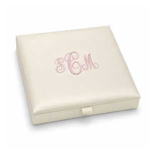 monogram embroidered invitation box