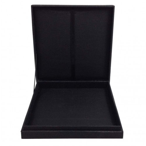 Black faux silk wedding invitation box