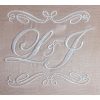 Ivory monogram embroidery