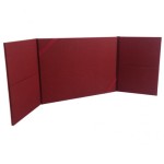 Gate Folder Trifold Wedding Invitation - Luxury Silk Invitation Design In red