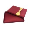 Opened red silk box
