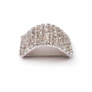 Silver Oval Crystal Buckle Rhinestone