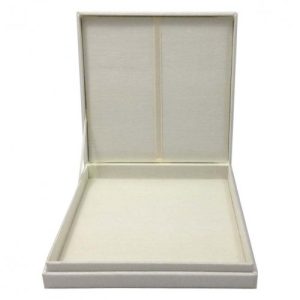 Ivory silk invitation box