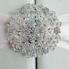 Beautiful Blush Pink & Ivory Silk Invitation With Flower Rhinestone Brooch Embellishment - Image 2