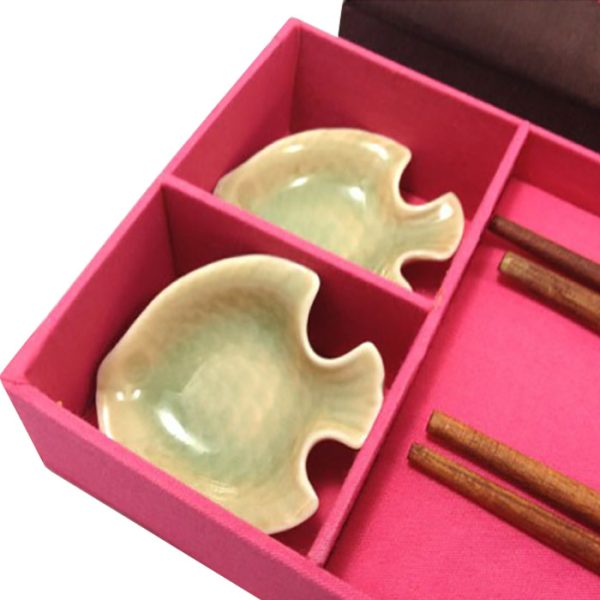 chopstick silk gift box with embroidery