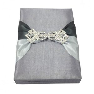 Silver boxed wedding invitation