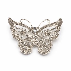 Silver Butterfly Crystal Brooch | Wedding Invitation Embellishment