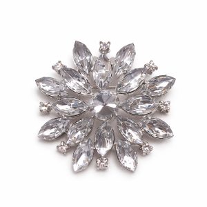Silver Star Brooch 55mm Rhinestone | Winter Wedding
