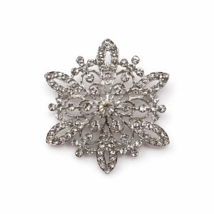 Snowflake Rhinestone Brooch | Winter Wedding & Christmas