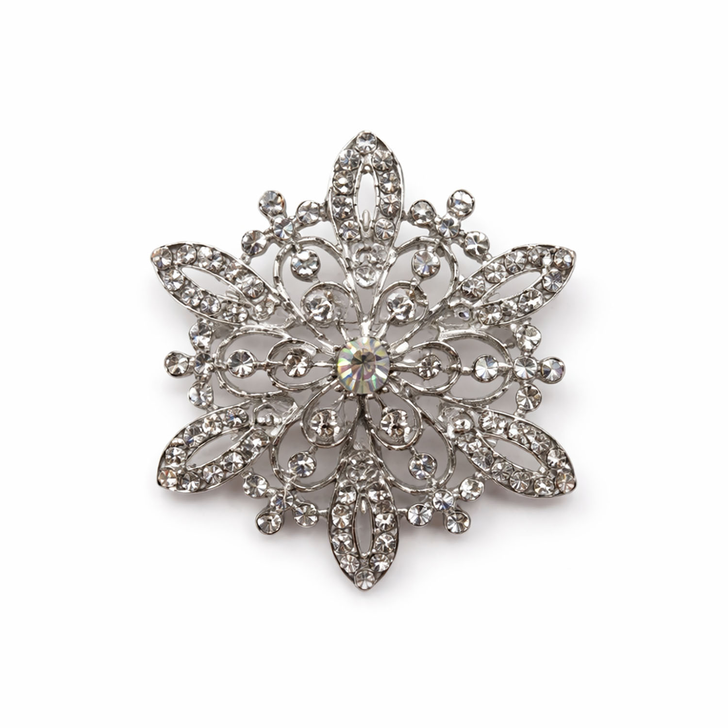 Snowflake Rhinestone Brooch | Winter Wedding & Christmas
