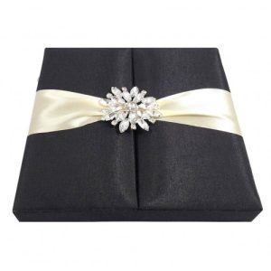 embellished black invitation box