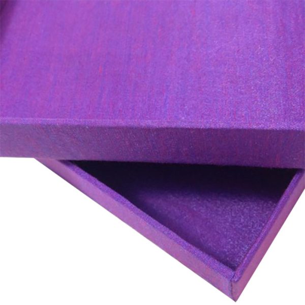 violet silk box for gift, wedding and jewelry packaging