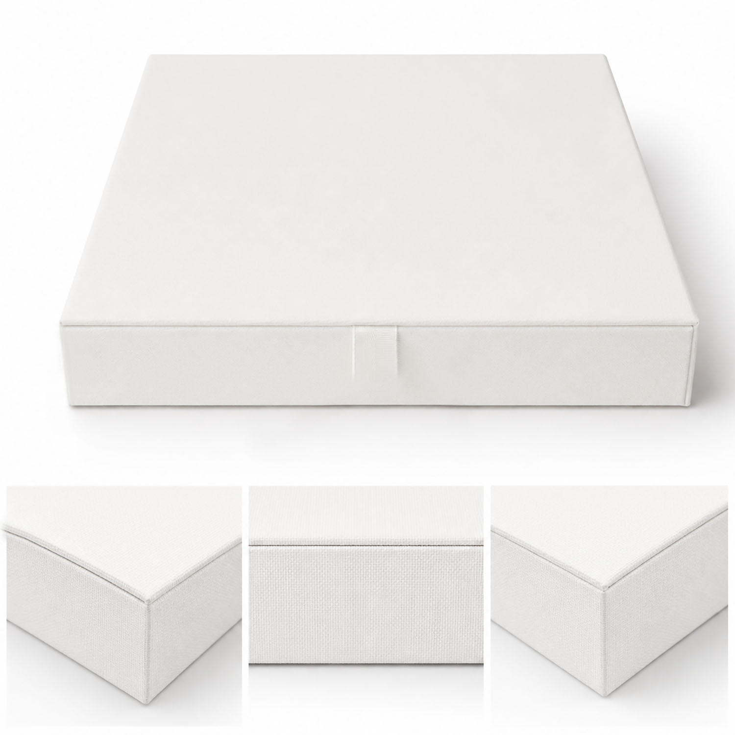 white hinged lid invitation box