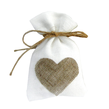 Cute Jute Wedding Favour Bag With Heart