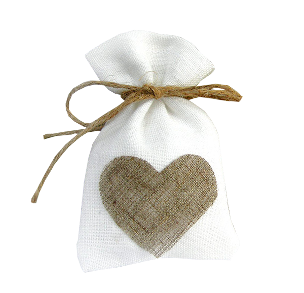Cute Jute Wedding Favour Bag With Heart