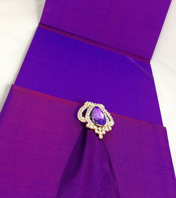 Hand-made purple silk folio
