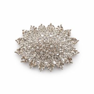 Silver Crystal Cluster Brooch 55mm | Wedding Wholesale
