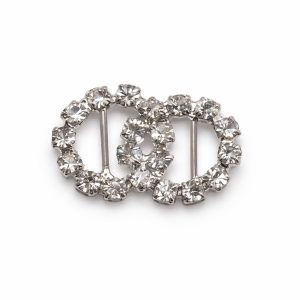 Silver Rhinestone Buckle 16×24mm | Wedding Wholesale