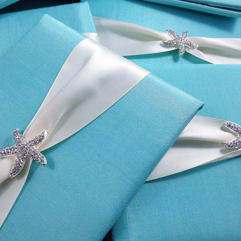 Beach Wedding Invitation Folder - Luxury Wedding Invitations, Handmade