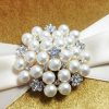 Golden Velvet Boxed Wedding Invitation Creation Featuring Pearl Brooch - Image 2